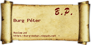 Burg Péter névjegykártya