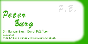 peter burg business card